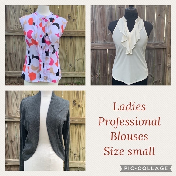 Business Casual Bundle, cardigan and sleeveless tops, size small - Picture 1 of 16